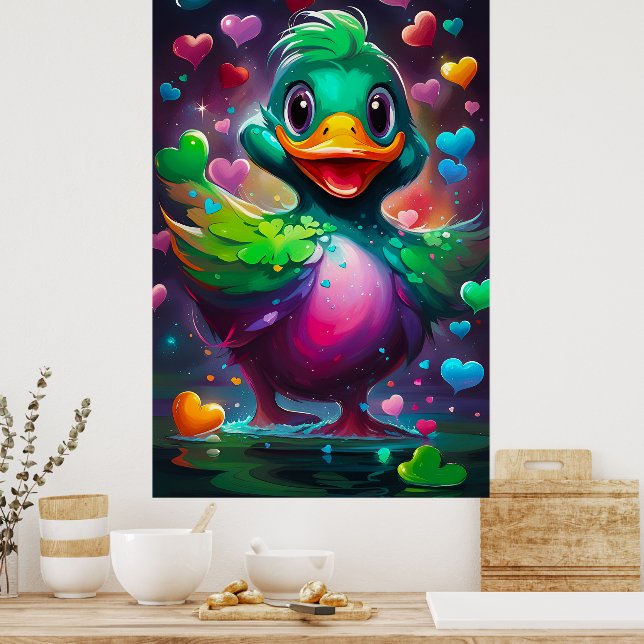 Affiche Canard aux couleurs vives (Cuisine)