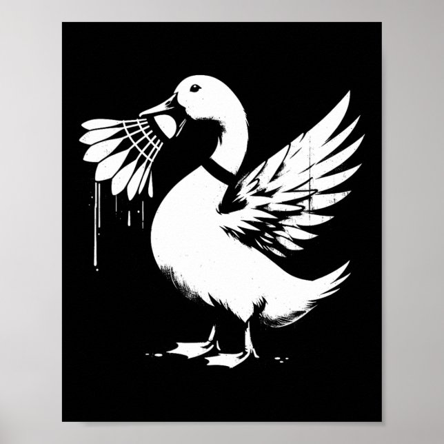 Affiche Canard Avec Navette - Drôle Graphique Amoureux Bad (Devant)