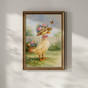 Affiche Canard de jardin vintage