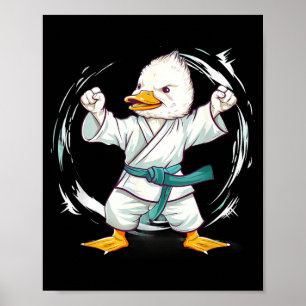 Affiche Canard de karaté Arts Martiaux Canard de Taekwondo