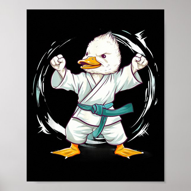 Affiche Canard de karaté Arts Martiaux Canard de Taekwondo (Devant)