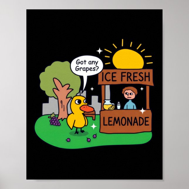 Affiche Canard Demande Des Raisins Étalage De Limonade (Devant)