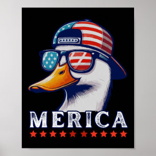 Affiche Canard drôle de patriote amateurs de 4 juillet can