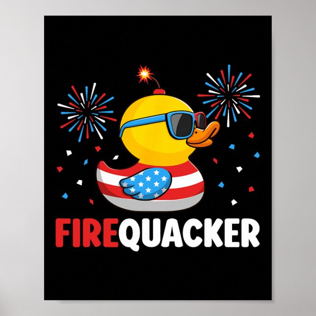 Affiche Canard du 4 juillet Firequacker patriotique du qua (Devant)