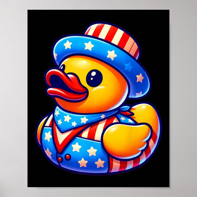 Affiche Canard en caoutchouc 4 juillet fête de l'indépenda (Devant)