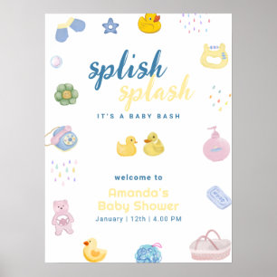 Affiche Canard en caoutchouc amusant Bienvenue à la baby s