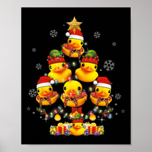 Affiche Canard en caoutchouc Arbre de Noël Xmas Lumière en