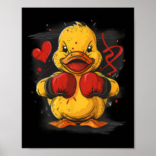Affiche Canard en caoutchouc boxeur avec gants de boxe Kic