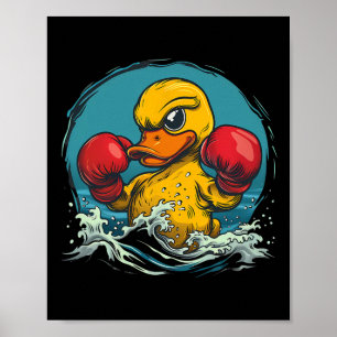 Affiche Canard en caoutchouc boxeur avec gants de boxe Kic