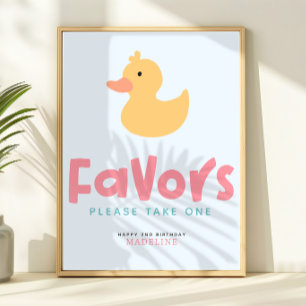 Affiche Canard en caoutchouc de fête d'été pour filles Fav