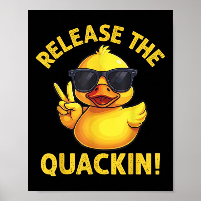 Affiche Canard en caoutchouc drôle libère le coin-coin ! (Devant)