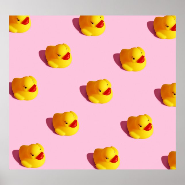 Affiche Canard en caoutchouc éclairé, papier peint minimal (Devant)