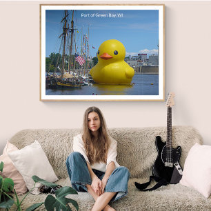 Affiche Canard en caoutchouc géant au port de Green Bay, W
