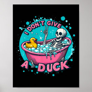 Affiche Canard en caoutchouc humour de bain squelette drôl