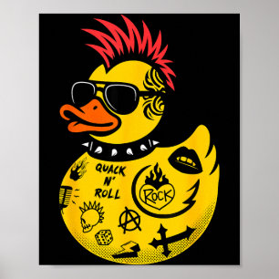 Affiche Canard en caoutchouc jaune Rock Hommes Femmes Enfa
