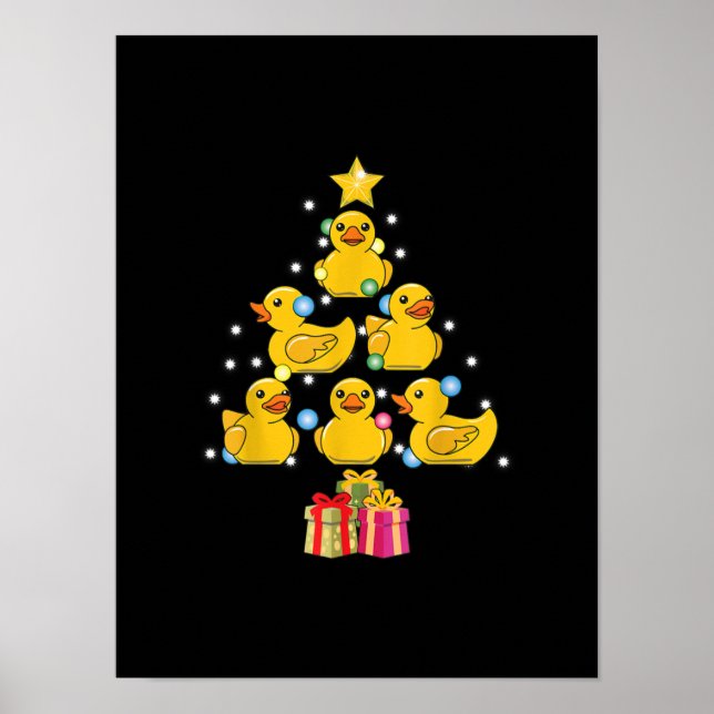 Affiche Canard en caoutchouc Noël Arbre canard canard Noël (Devant)