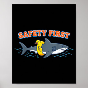 Affiche Canard en caoutchouc requin drôle Ft Sécurité Été