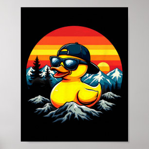 Affiche Canard en caoutchouc rétro lunettes de soleil Rand