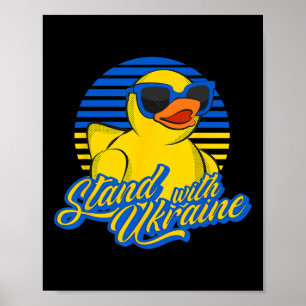 Affiche Canard en caoutchouc soutien Ukraine Drapeau ukrai