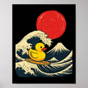 Affiche Canard en caoutchouc surfant japonais _3