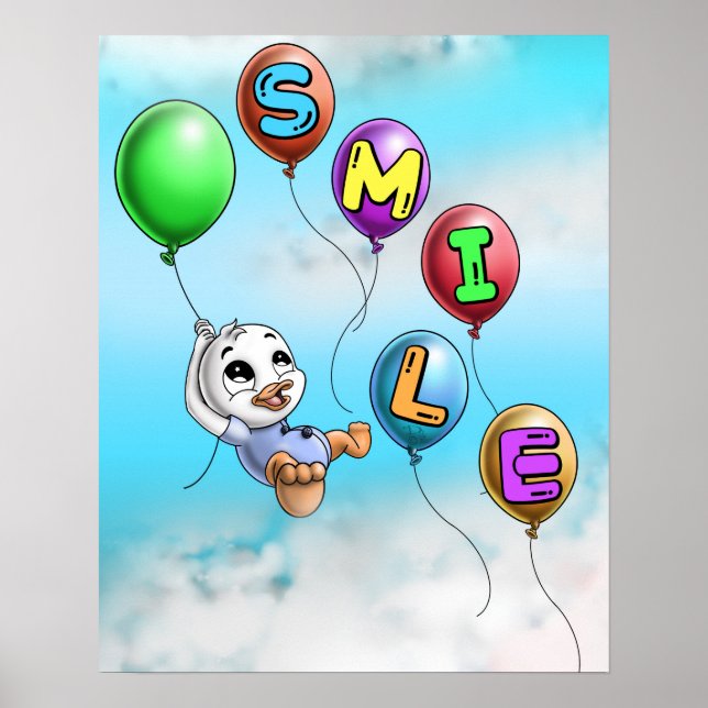 Affiche Canard et ballons (Devant)