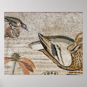 Affiche Canard et oiseau, mosaïque du Nil, Chambre du