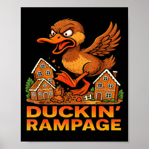 Affiche Canard Furieux Drôle Unique Noël Rampage Pain d'ép
