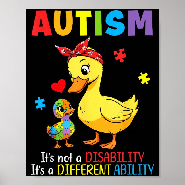 Affiche Canard mère prise de conscience de l'autisme capac (Devant)