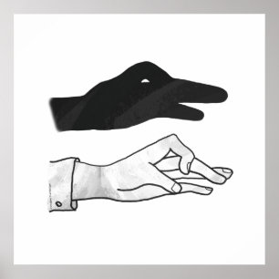 Affiche Canard Silhouette main