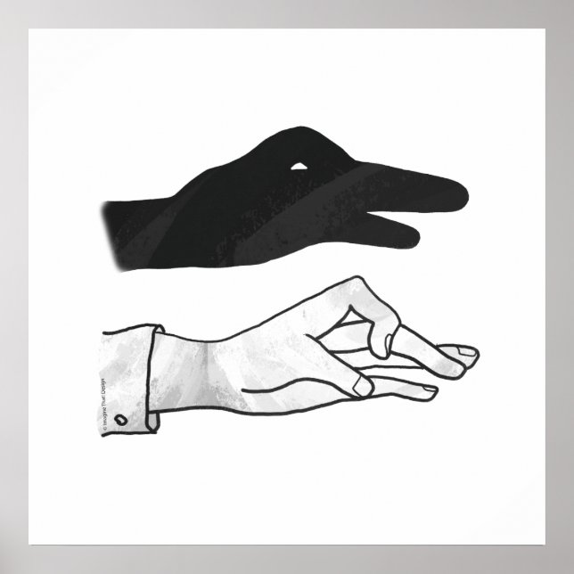 Affiche Canard Silhouette main (Devant)