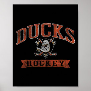 Affiche Canards d'Anaheim Vintage Hockey Noir Nhl Officiel