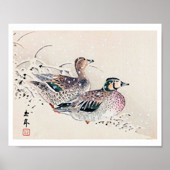 Affiche Canards dans la neige, Imao Keinen (Devant)