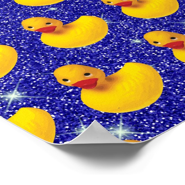 Affiche Canards en caoutchouc drôles Ferme de canard jaune (Coin)