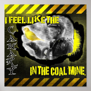 Affiche Canari dans une mine de houille