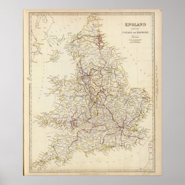 Affiche Canaux d'Angleterre, chemins de fer (Devant)