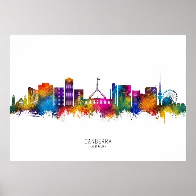 Affiche Canberra Australia Skyline (Devant)
