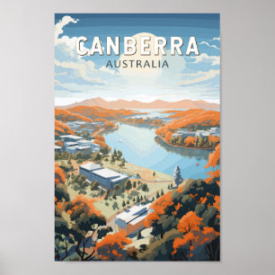 Affiche Canberra Australie Travel Art Vintage