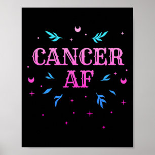 Affiche Cancer Af Cancer rose Symbole Zodiaque Horoscope N