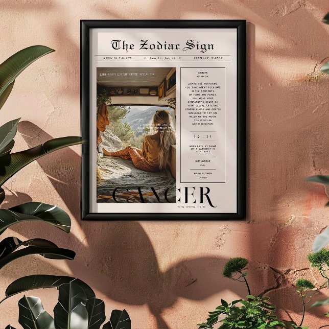 Affiche Cancer | Astrologie du zodiaque Photo Journal (Créateur téléchargé)