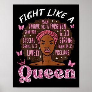 Affiche Cancer Combat Comme Reine Afro Survivante Sensibil