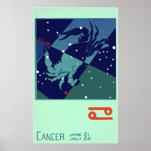 Affiche Cancer Constellation Crabe Zodiaque Astrologie Vin