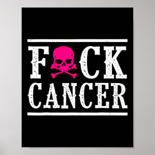 Affiche Cancer Crâne et os croisés Squelette Cancer du sei