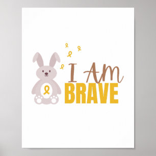 Affiche cancer de l'enfance. Je suis courageux. mignon Pos