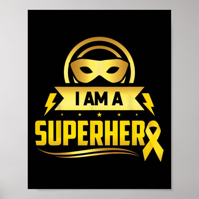 Affiche Cancer De L'Enfance Je Suis Un Ruban Superhéros (Devant)