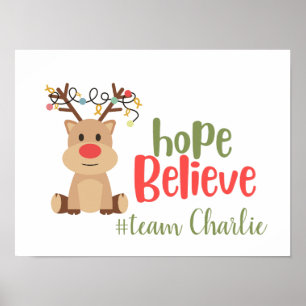 Affiche cancer de l'enfance. Personnalisé #nom de l'équipe