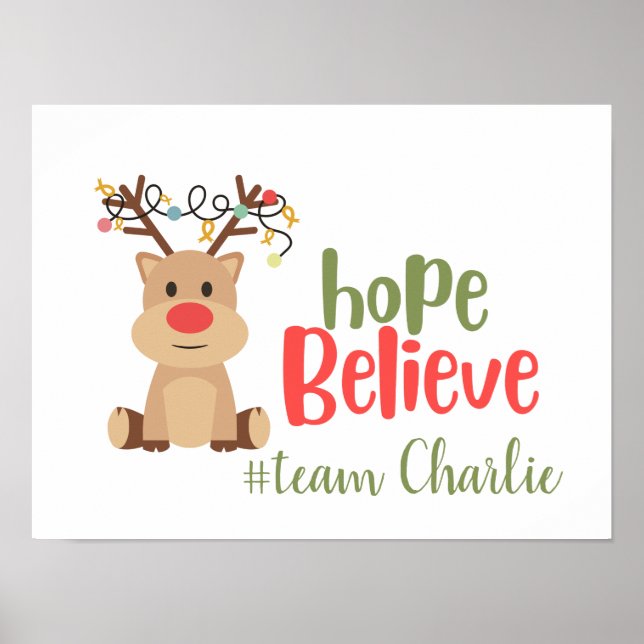 Affiche cancer de l'enfance. Personnalisé #nom de l'équipe (Devant)