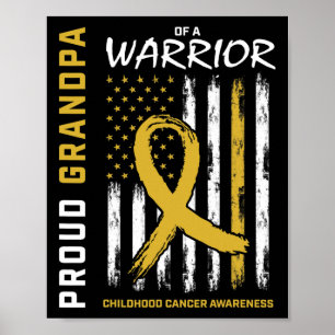 Affiche Cancer de l'enfant : Grand-Père Fier en Or