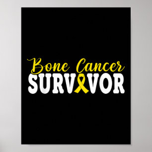 Affiche Cancer de l'os Survivant Rebbon Jaune Sarcoma Canc