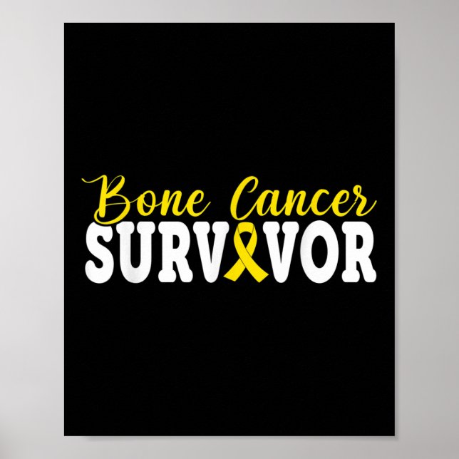 Affiche Cancer de l'os Survivant Rebbon Jaune Sarcoma Canc (Devant)