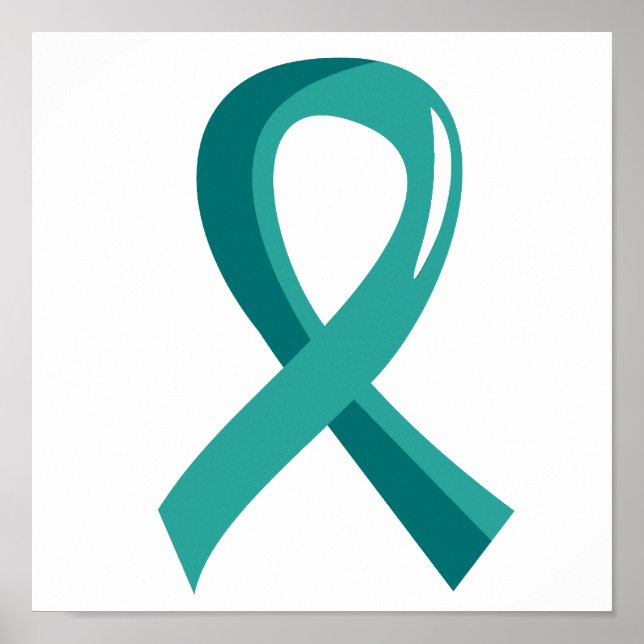 Affiche Cancer de l'ovaire Turquoise Ribbon 3 (Devant)